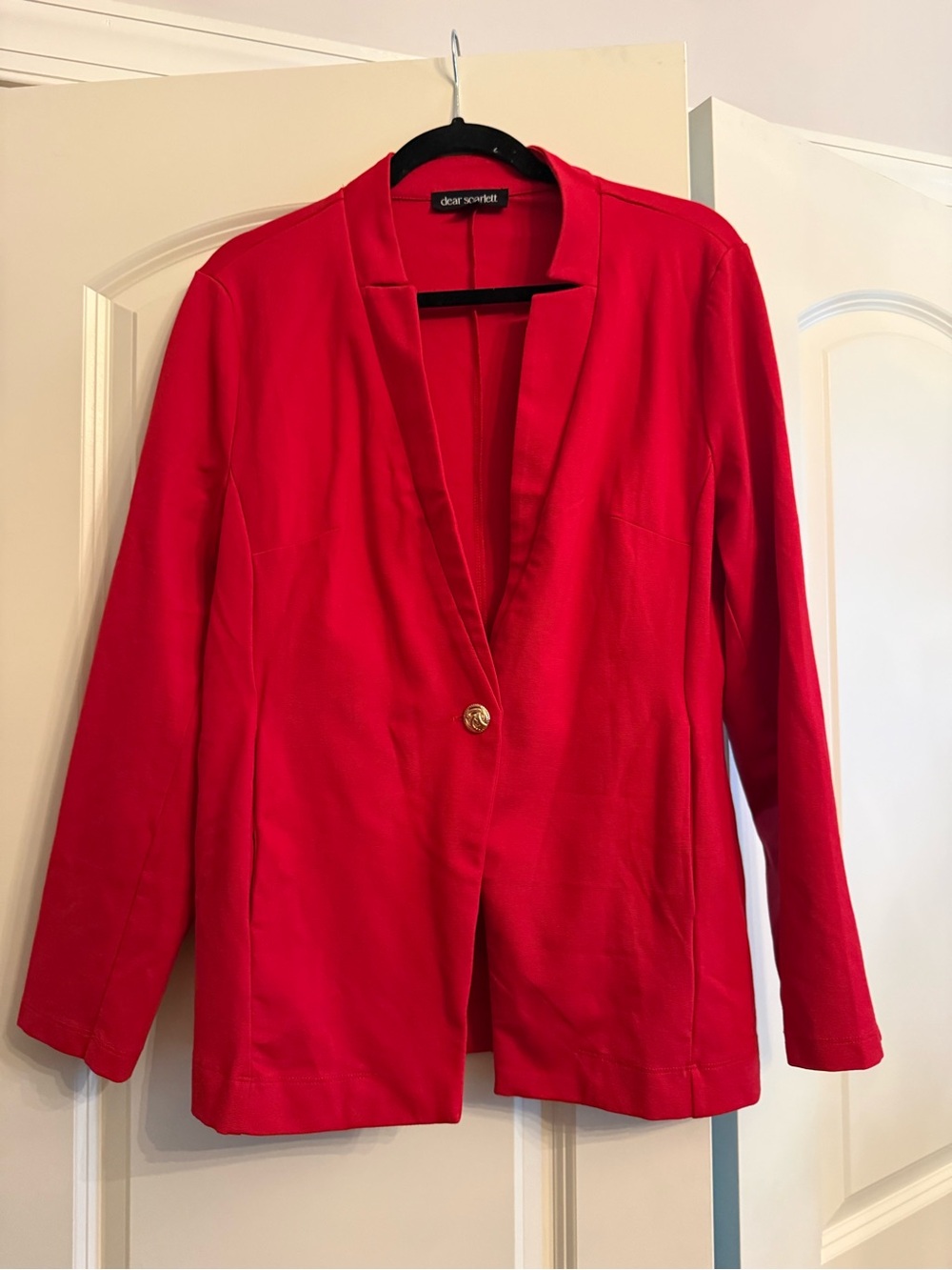 Dear Scarlett Women's Red Single-Button Blazer